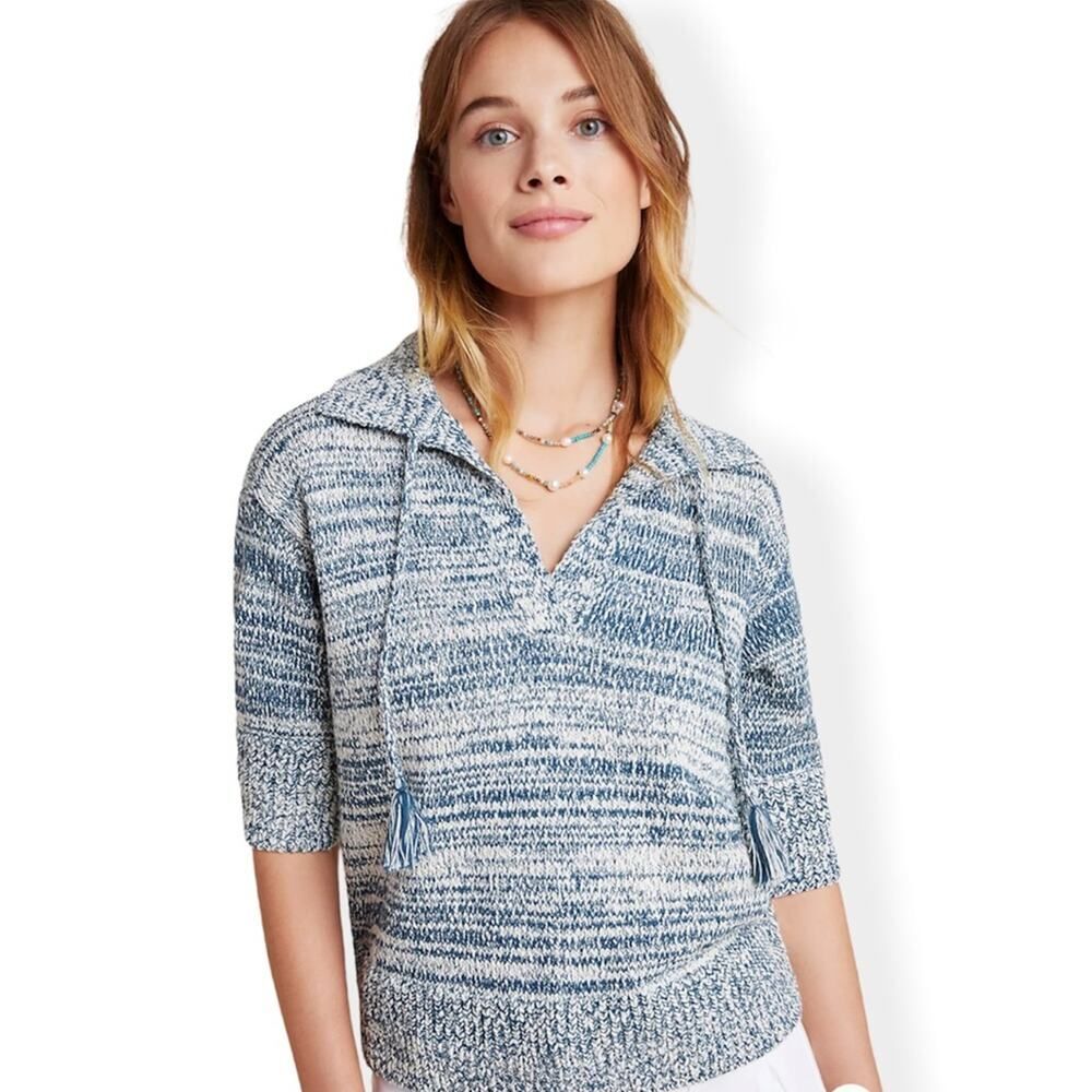 A by Anthropologie Carlotta Knit Collared Pullover
